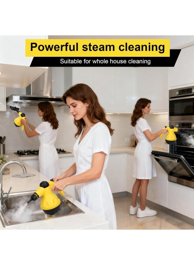 Powerful 1000W Handheld Steam Cleaner – High Pressure Steam Machine with 9 Accessories for Deep Cleaning and Disinfection of Floors, Carpets, Glass, Cars & Home Surfaces - Image 5